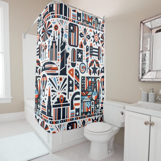 7月4日生成パターン シャワーカーテン (インサイチュ)