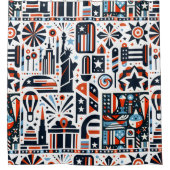 7月4日生成パターン シャワーカーテン (正面)