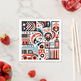 7月4日生成パターン スタンダードカクテルナプキン