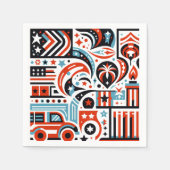 7月4日生成パターン スタンダードカクテルナプキン (正面)