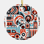 7月4日生成パターン セラミックオーナメント (正面)