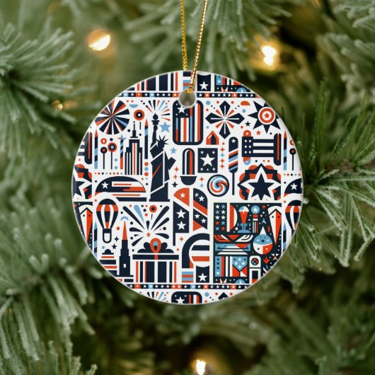 7月4日生成パターン セラミックオーナメント (ツリー)