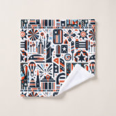 7月4日生成パターン バスタオルセット (ウォッシュタオル)