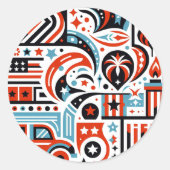 7月4日生成パターン ラウンドシール (正面)