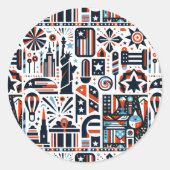 7月4日生成パターン ラウンドシール (正面)