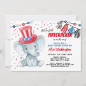 7月4日男の子のベビーシャワー 招待状 (正面)