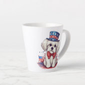 7月4日白可愛い子犬43568 カフェラテマグ (右アングル)