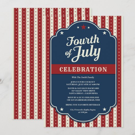 7月4日祝賀 招待状 (正面/裏面)