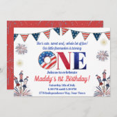 7月4日第1誕生日 招待状 (正面/裏面)