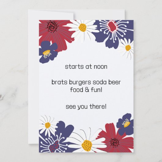 7月4日第4レトロフローラパーティの招待状 招待状 (裏面)