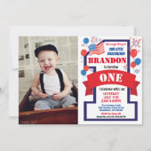 7月4日第4回第1誕生日少年少女写真 招待状 (正面)