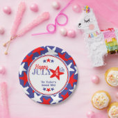 7月4日第4星赤白青愛国心 ペーパープレート (パーティー)