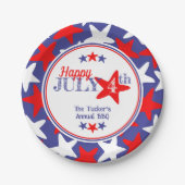 7月4日第4星赤白青愛国心 ペーパープレート (正面)