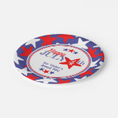 7月4日第4星赤白青愛国心 ペーパープレート (アングル)