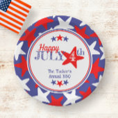 7月4日第4星赤白青愛国心 ペーパープレート
