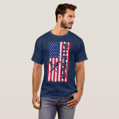 7月4日米国アメリカ合衆国国旗の愛国心 Tシャツ (正面フル)