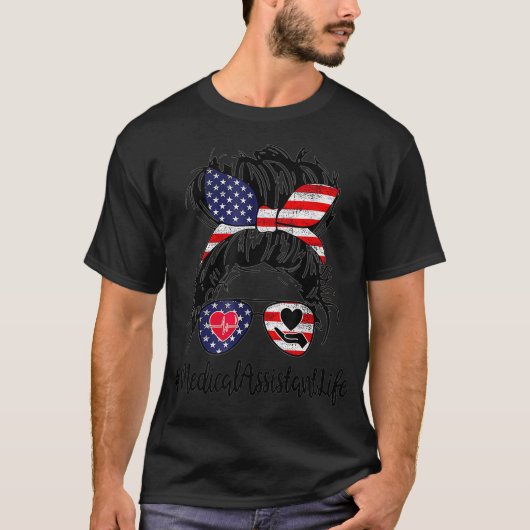 7月4日米国医療担当医療補佐 Tシャツ (正面)