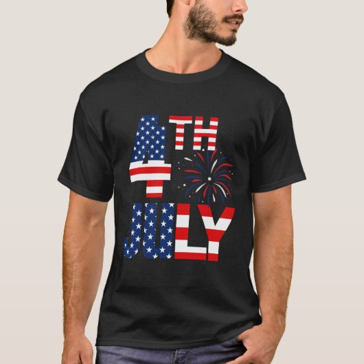 7月4日米国国旗パーティー愛国的なアメリカのインド Tシャツ (正面)
