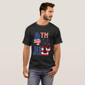 7月4日米国国旗パーティー愛国的なアメリカのインド Tシャツ (正面フル)