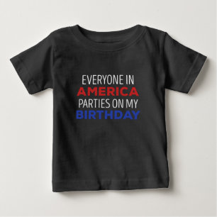 7月4日米国誕生祝いおもしろい ベビーTシャツ
