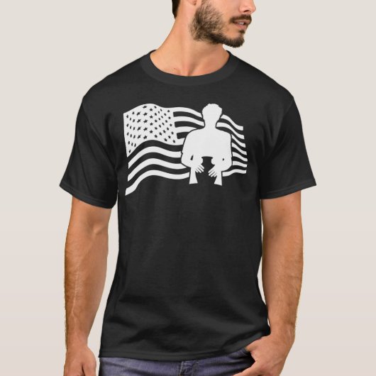 7月4日米国陶磁器国旗7月 Tシャツ (正面)
