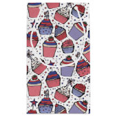 7月4日紅白・青愛国的なカップケーキ スモールペーパーバッグ (裏面)