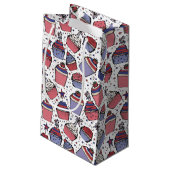 7月4日紅白・青愛国的なカップケーキ スモールペーパーバッグ (裏面アングル)