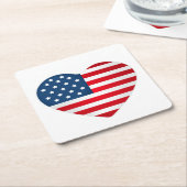 7月4日紙ドリンクコースター スクエアペーパーコースター (アングル)