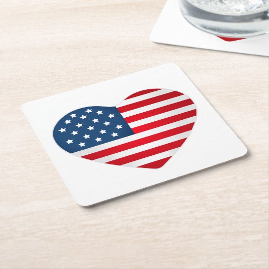 7月4日紙ドリンクコースター スクエアペーパーコースター (アングル)