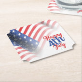 7月4日紙プレート ペーパーコースター (アングル)