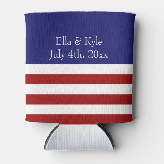 7月4日結婚式の引き出物 缶クーラー (正面)