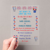 7月4日結婚式招待状フラグの色 アクリル招待状 (インサイチュ (ポータブル))