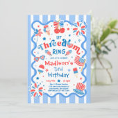 7月4日自由に鳴らせ 3歳の誕生日パーティー 招待状 (スタンド正面)