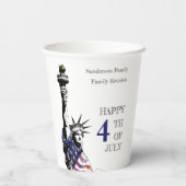 7月4日自由アメリカ国旗 紙コップ (裏面)