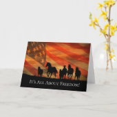 7月4日自由愛国馬国旗 カード (黄色い花)