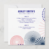 7月4日花嫁の友達のための週末の招待 招待状 (裏面)