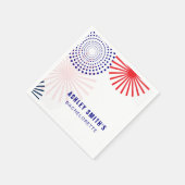 7月4日花火のナプキン（アメリカ独立記念日のパーティー用） スタンダードカクテルナプキン (角)