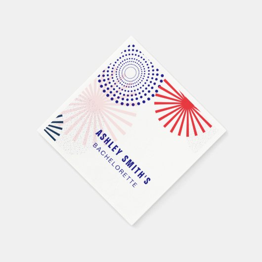7月4日花火のナプキン（アメリカ独立記念日パーティー用） スタンダードカクテルナプキン (角)