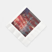 7月4日花火の旗自由の女神 縁ありランチョンナプキン (角)