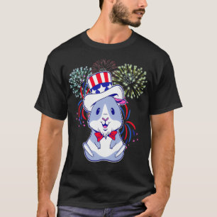 7月4日花火アメリカンギニアピッグポプシ Tシャツ