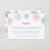 7月4日花火ディスプレイ ウェディングシャワー レジストリー エンクロージャーカード (正面/裏面)