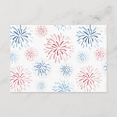 7月4日花火ディスプレイ ウェディングシャワー レジストリー エンクロージャーカード (裏面)