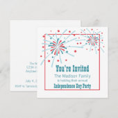 7月4日花火パーティの招待状 招待状 (正面/裏面)