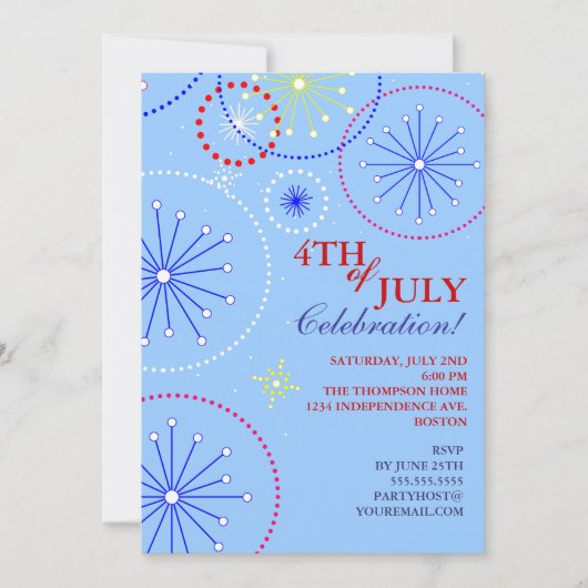 7月4日花火パーティの招待状 招待状 (正面)