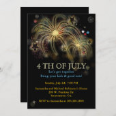 7月4日花火パーティーの招待状 招待状 (正面/裏面)
