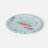 7月4日花火パーティーBBQ赤白青 ペーパープレート (アングル)