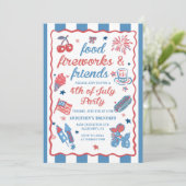 7月4日花火 アメリカ国旗 BBQ ご招待 招待状 (スタンド正面)