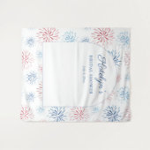 7月4日花火 ブライダルシャワーの写真用背景 タペストリー (正面(横))