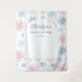 7月4日花火 ブライダルシャワーの写真用背景 タペストリー