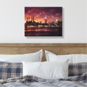 7月4日花火（マンハッタンの後ろ） キャンバスプリント (インサイチュ (寝室))